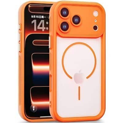 iPhone 17 Pro Max MagSafe Case – Matte Frosted Back, Full Camera Lens Guard, Shockproof Silicone Bumper, Strong Magnetic Ring, Anti-Fall Protective Cover.