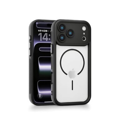 iPhone 17 Pro Max MagSafe Case – Matte Frosted Back, Full Camera Lens Guard, Shockproof Silicone Bumper, Strong Magnetic Ring, Anti-Fall Protective Cover.