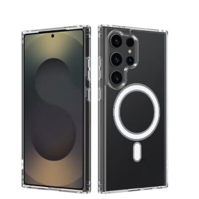 Samsung Galaxy S24 Ultra Clear Magnetic Case, MagSafe Compatible, Military-Grade Shock Protection, Slim, Anti-Yellow, Scratch-Resistant