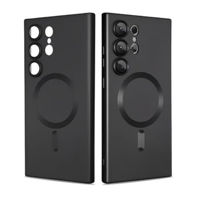 Samsung Galaxy S24 Ultra Case with Full Camera Lens Protection, Soft TPU Anti-Scratch Shockproof Phone Case with Wireless Charging for Samsung Galaxy S24 Ultra 5G, Black